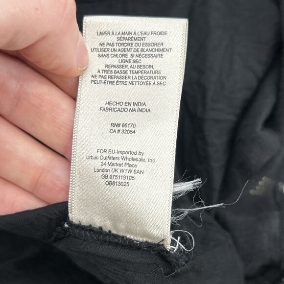 Anthropologie Maeve Abilene Maxi Dress Size M Black Crochet Tassel Cotton Lurex - Picture 9 of 11